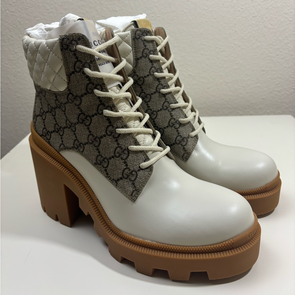 Gucci GG Logo Platform High Block Heel ankle boot - Picture 3 of 10